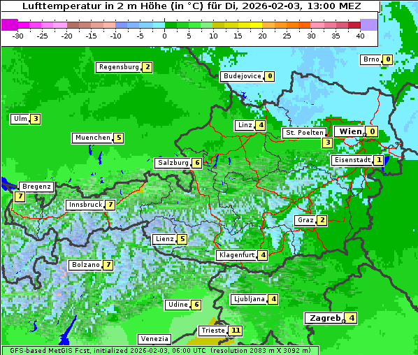 Temperatur, 3. 2. 2026