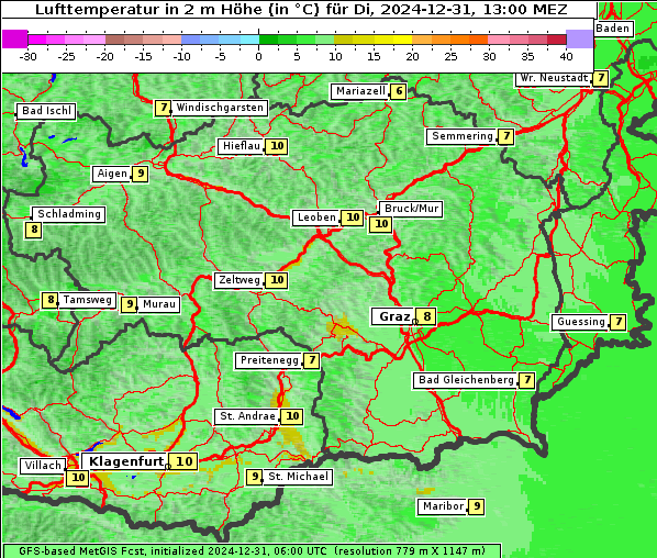 Temperatur, 31. 12. 2024