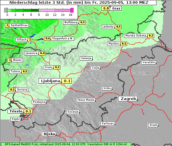 Niederschlag, 5. 9. 2025