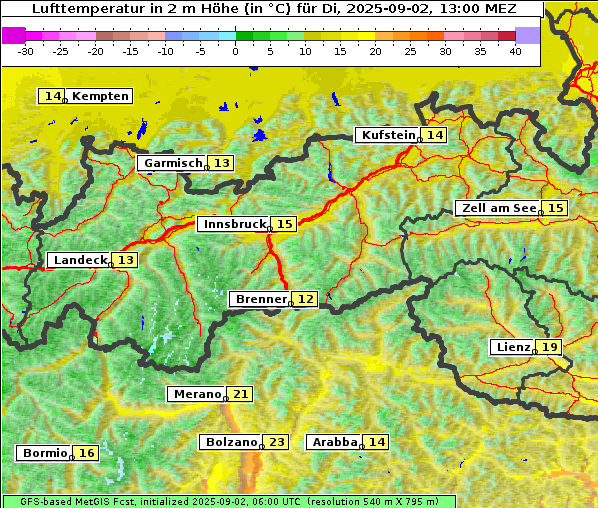 Temperatur, 2. 9. 2025