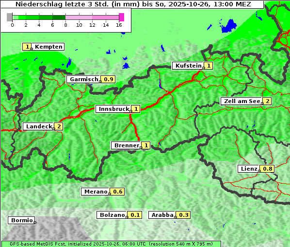 Niederschlag, 26. 10. 2025