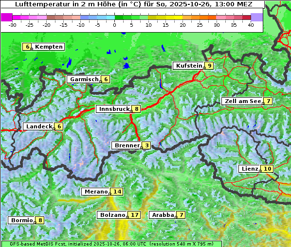 Temperatur, 26. 10. 2025
