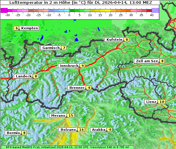 Temperatur, 14. 4. 2026