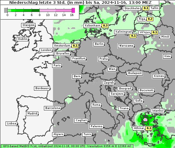 Niederschlag, 16. 11. 2024