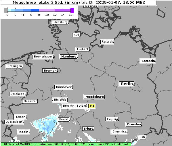 Neuschnee, 7. 1. 2025