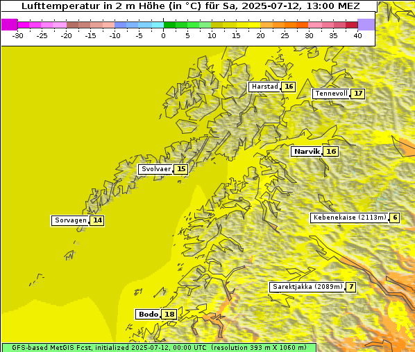 Temperatur, 12. 7. 2025