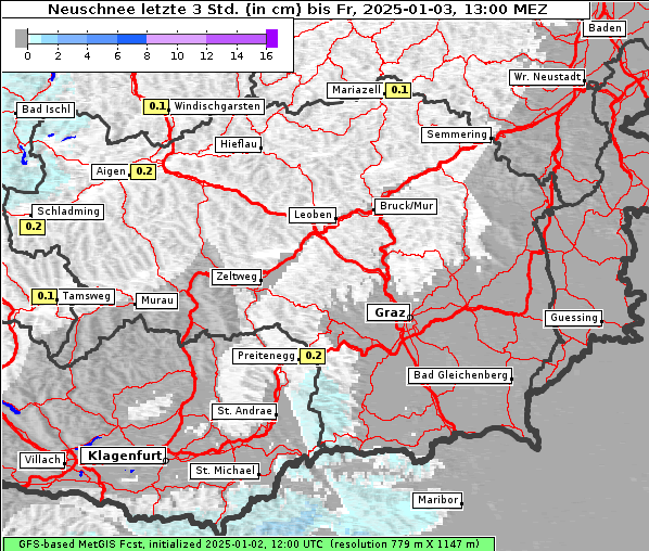 Neuschnee, 3. 1. 2025