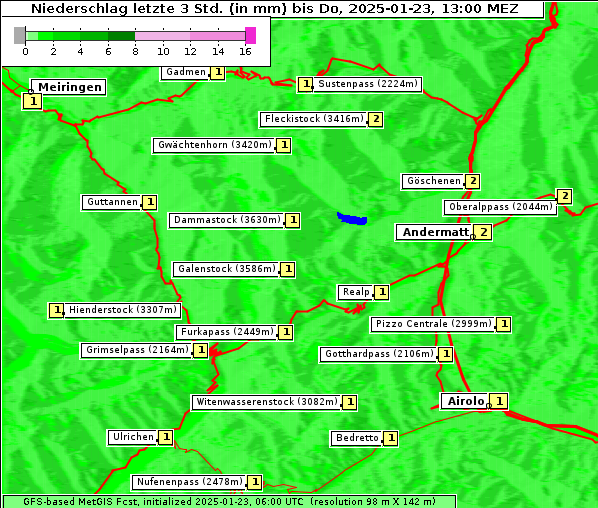 Niederschlag, 23. 1. 2025