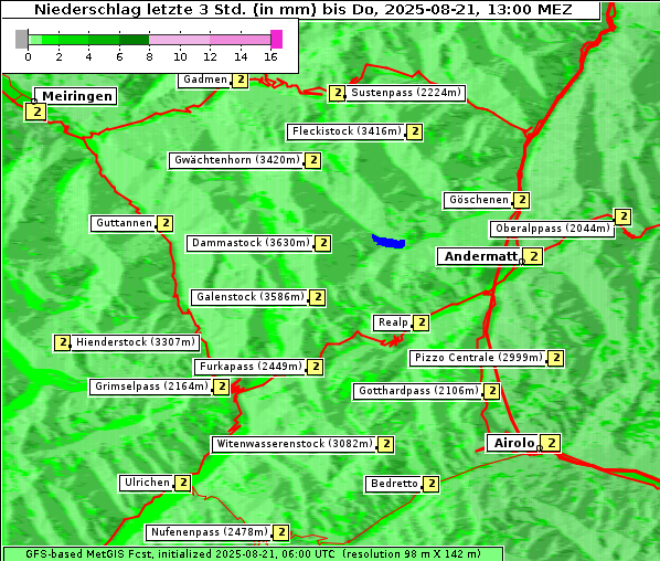 Niederschlag, 21. 8. 2025