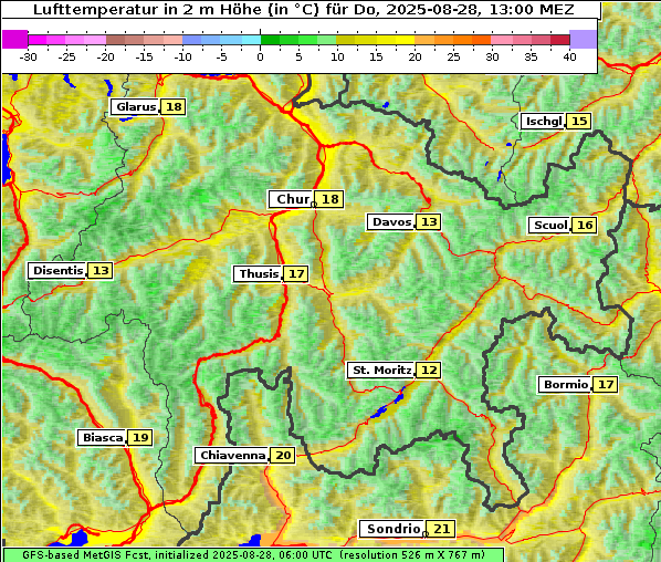 Temperatur, 28. 8. 2025