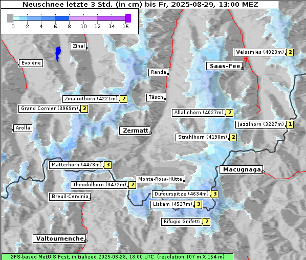 Neuschnee, 29. 8. 2025