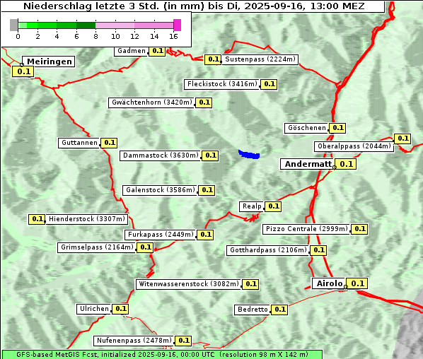 Niederschlag, 16. 9. 2025