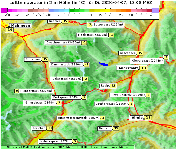 Temperatur, 7. 4. 2026