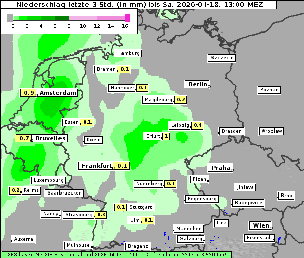 Niederschlag, 18. 4. 2026