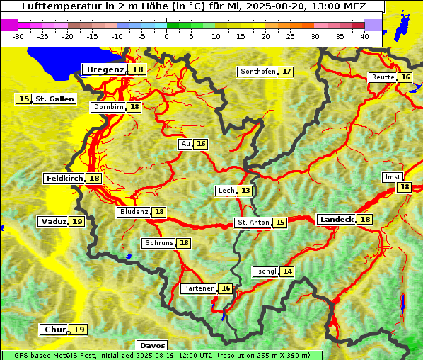 Temperatur, 20. 8. 2025
