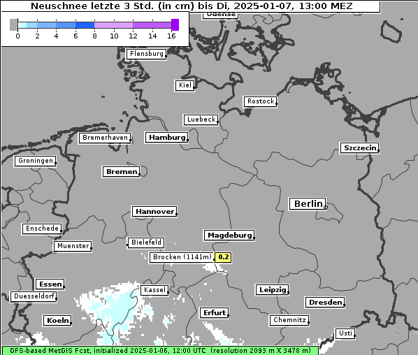 Neuschnee, 7. 1. 2025