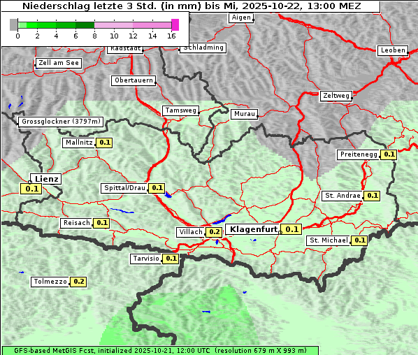 Niederschlag, 22. 10. 2025