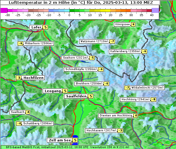 Temperatur, 13. 3. 2025