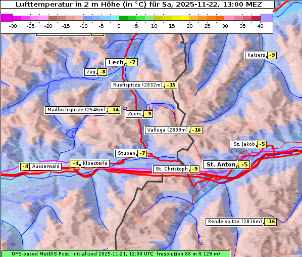 Temperatur, 22. 11. 2025