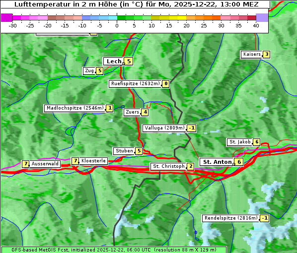Temperatur, 22. 12. 2025