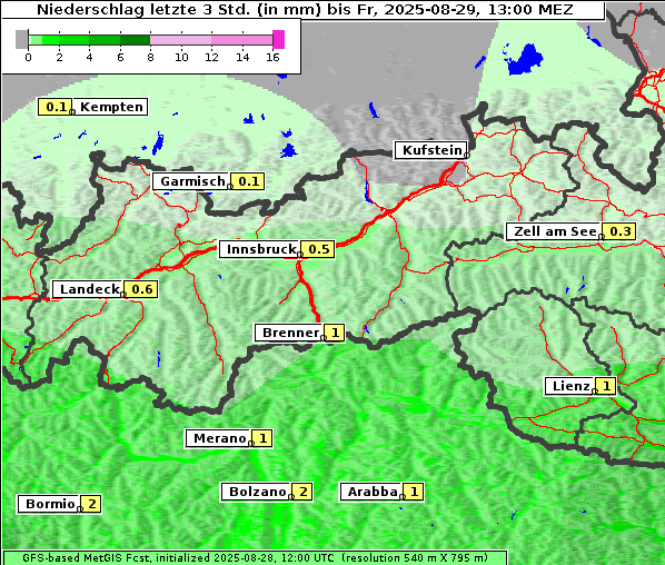 Niederschlag, 29. 8. 2025