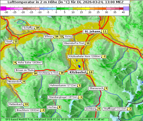 Temperatur, 24. 3. 2026