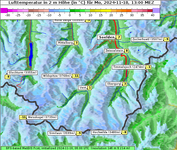 Temperatur, 18. 11. 2024