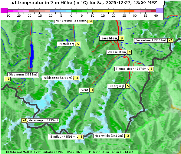Temperatur, 27. 12. 2025