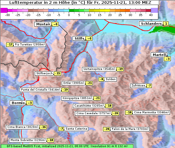 Temperatur, 21. 11. 2025