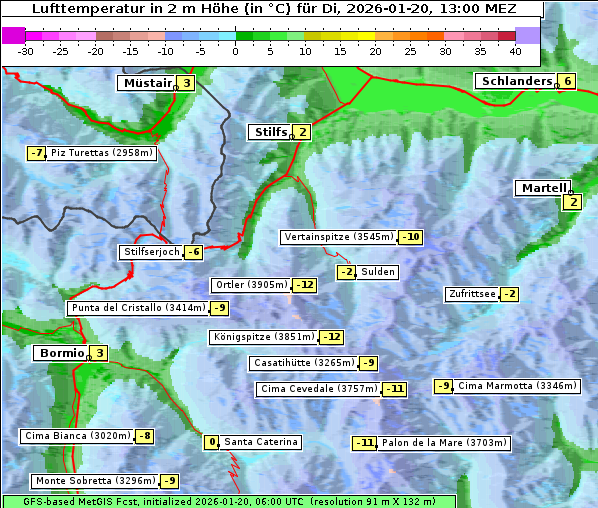 Temperatur, 20. 1. 2026