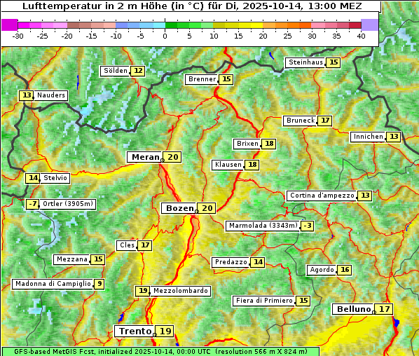 Temperatur, 14. 10. 2025