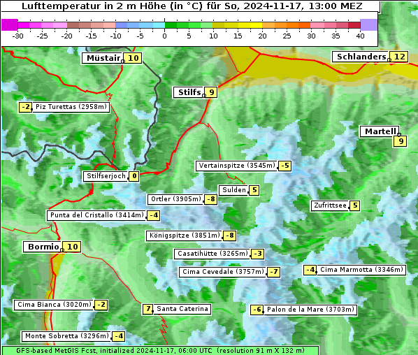 Temperatur, 17. 11. 2024