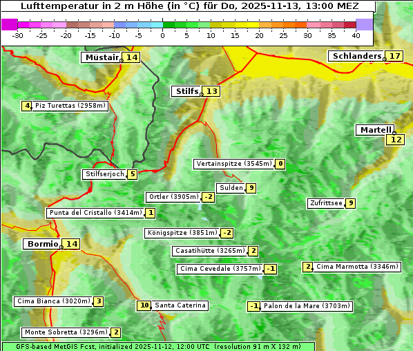 Temperatur, 13. 11. 2025