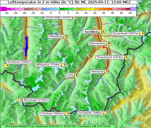 Temperatur, 17. 9. 2025