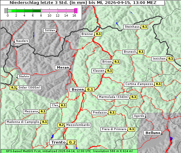 Niederschlag, 15. 4. 2026