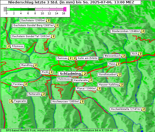 Niederschlag, 6. 7. 2025