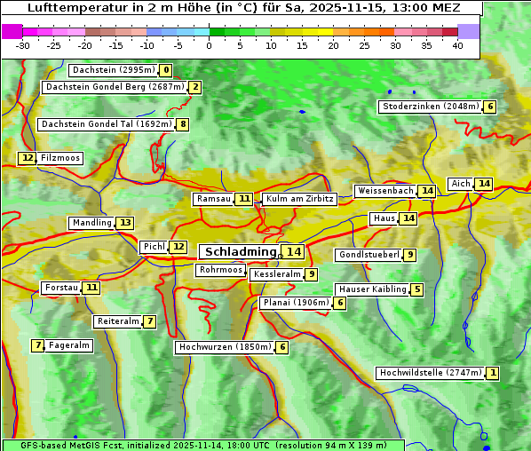 Temperatur, 15. 11. 2025
