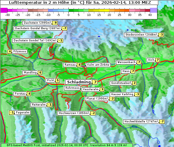 Temperatur, 14. 2. 2026
