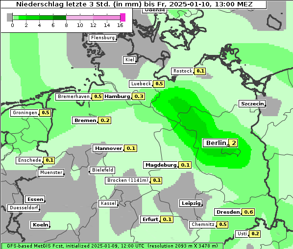 Niederschlag, 10. 1. 2025
