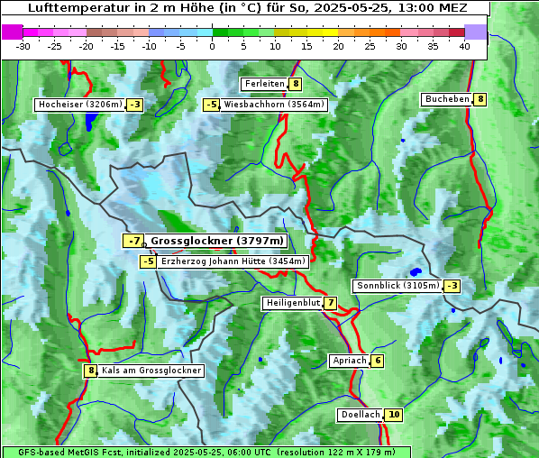 Temperatur, 25. 5. 2025