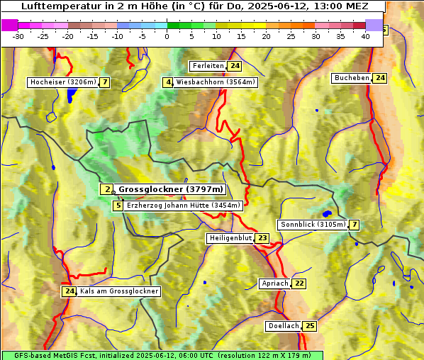 Temperatur, 12. 6. 2025
