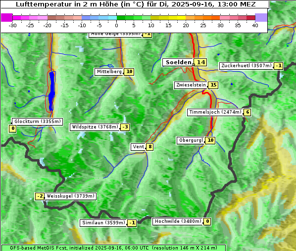 Temperatur, 16. 9. 2025