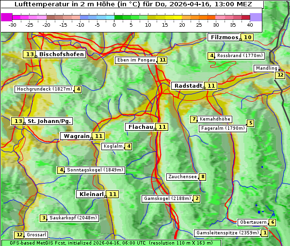 Temperatur, 16. 4. 2026