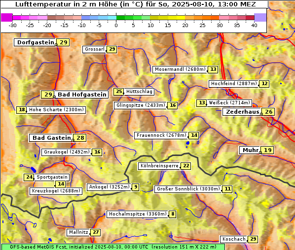 Temperatur, 10. 8. 2025
