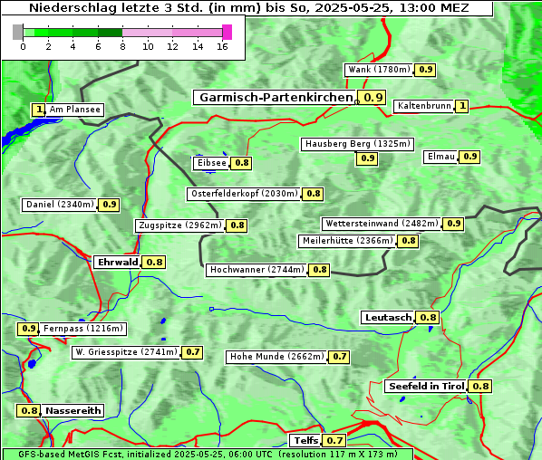 Niederschlag, 25. 5. 2025
