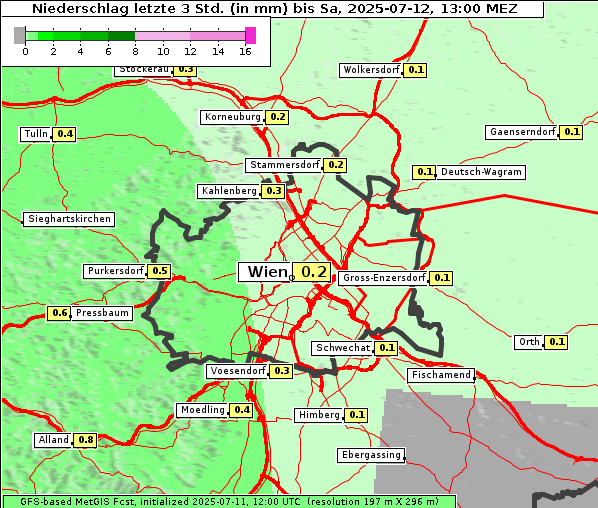 Niederschlag, 12. 7. 2025