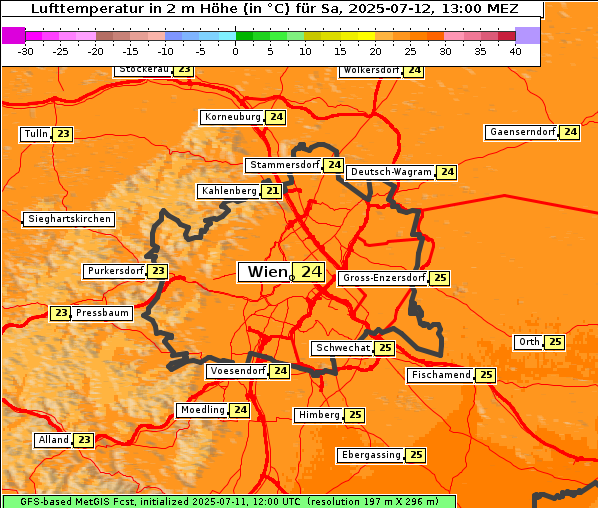 Temperatur, 12. 7. 2025