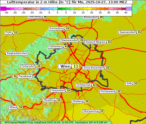 Temperatur, 27. 10. 2025
