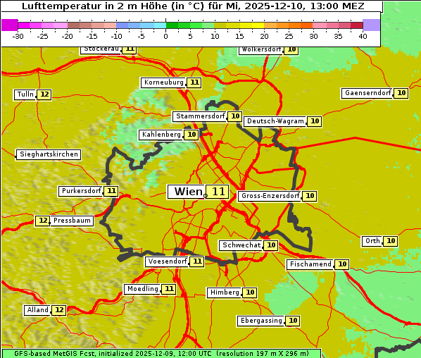 Temperatur, 10. 12. 2025
