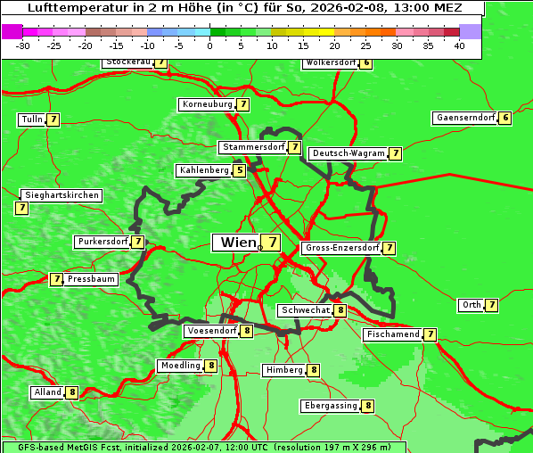 Temperatur, 8. 2. 2026